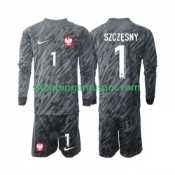 Pologne Szczesny 1 Gardien Enfant Extérieur 2024 Manche Longue Maillot de Foot