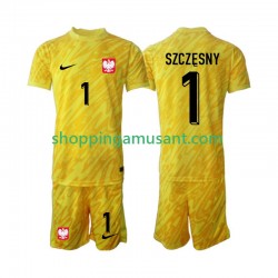Pologne Szczesny 1 Gardien Enfant Domicile 2024 Manche Courte Maillot de Foot