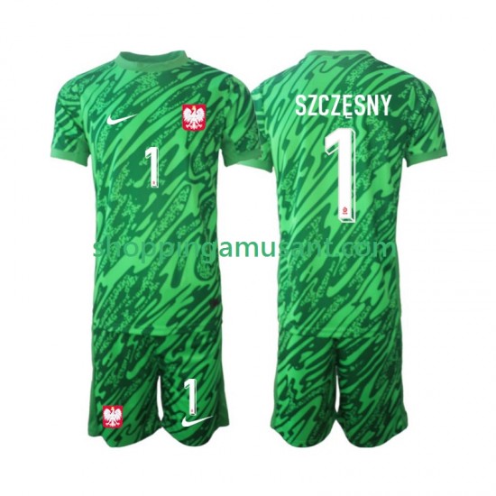 Pologne Szczesny 1 Gardien Enfant Neutre 2024 Manche Courte Maillot de Foot