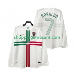 Portugal Cristiano Ronaldo 7 2012 Rétro Homme Extérieur Manche Longue Maillot de Foot