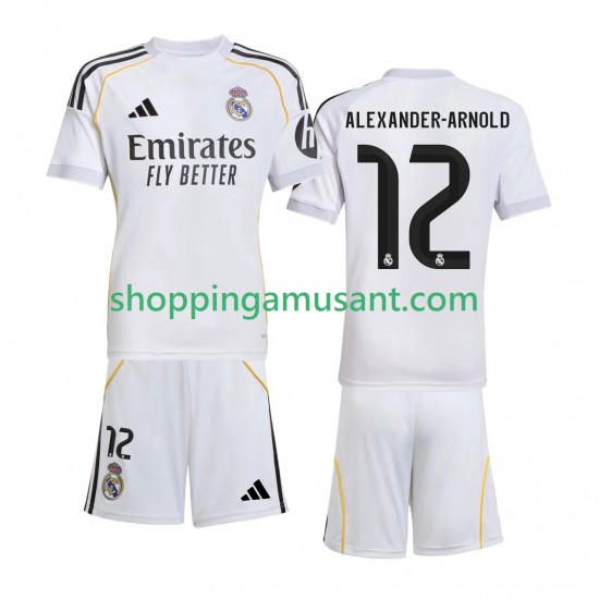 Real Madrid Alexander-Arnold 12 Enfant Domicile 2025-2026 Manche Courte Maillot de Foot