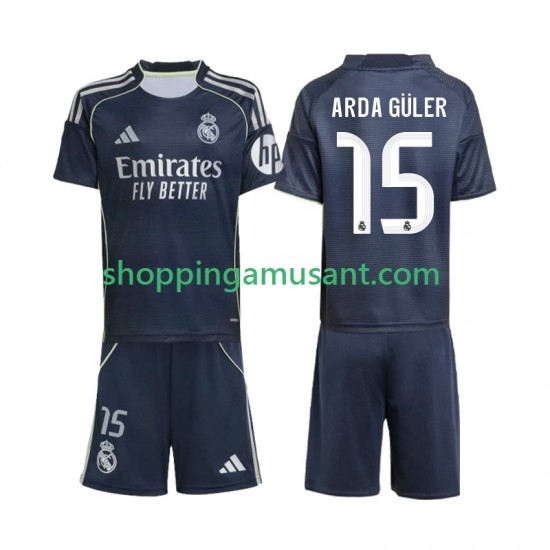 Real Madrid Arda Guler 15 Enfant Extérieur 2025-2026 Manche Courte Maillot de Foot
