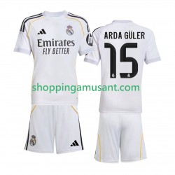 Real Madrid Arda Guler 15 Enfant Domicile 2025-2026 Manche Courte Maillot de Foot