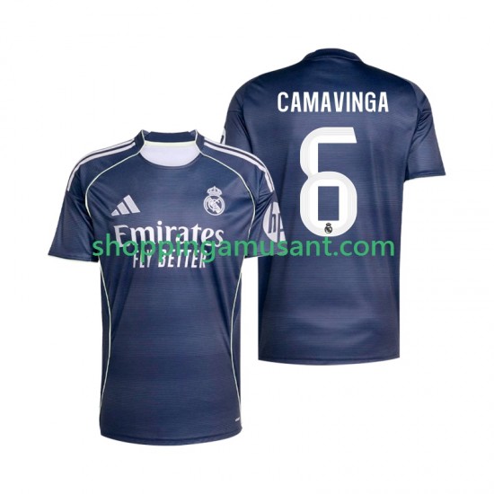 Real Madrid Camavinga 6 Homme Extérieur 2025-2026 Manche Courte Maillot de Foot