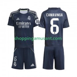 Real Madrid Camavinga 6 Enfant Extérieur 2025-2026 Manche Courte Maillot de Foot