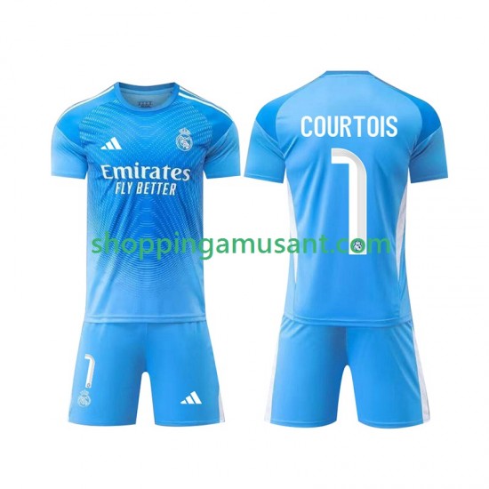 Real Madrid Thibaut Courtois 1 Gardien Enfant Domicile 2025-2026 Manche Courte Maillot de Foot