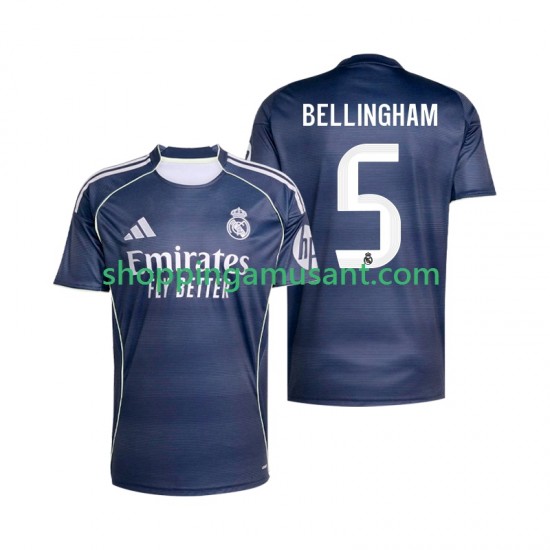 Real Madrid Jude Bellingham 5 Homme Extérieur 2025-2026 Manche Courte Maillot de Foot