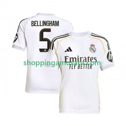 Real Madrid Jude Bellingham 5 Homme Domicile 2025-2026 Manche Courte Maillot de Foot