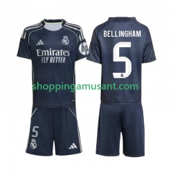 Real Madrid Jude Bellingham 5 Enfant Extérieur 2025-2026 Manche Courte Maillot de Foot