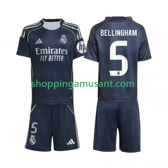 Real Madrid Jude Bellingham 5 Enfant Extérieur 2025-2026 Manche Courte Maillot de Foot