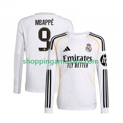 Real Madrid Mbappé Kylian 9 Homme Domicile 2025-2026 Manche Longue Maillot de Foot