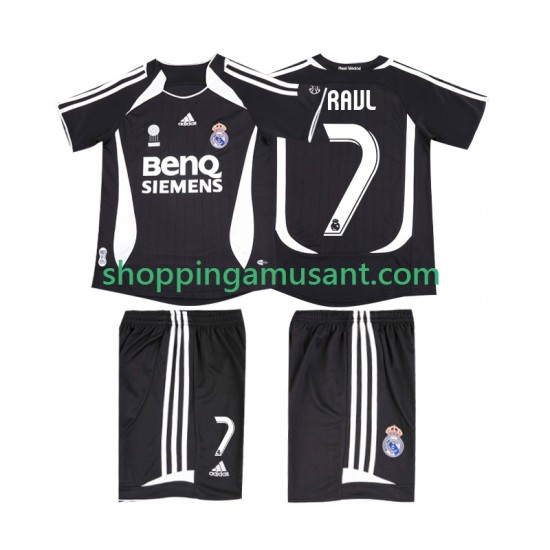 Real Madrid RAUL 7 2007 Rétro Enfant Extérieur 2006 Manche Courte Maillot de Foot