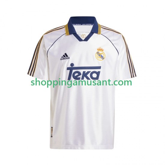 Real Madrid -2000 Rétro Homme Domicile 1999 Manche Courte Maillot de Foot