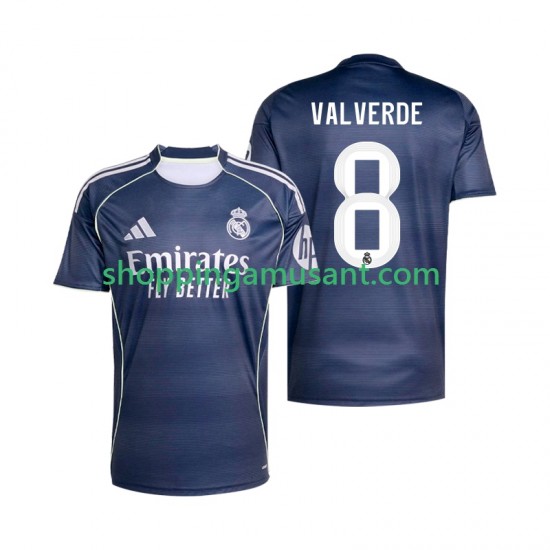 Real Madrid Valverde 8 Homme Extérieur 2025-2026 Manche Courte Maillot de Foot