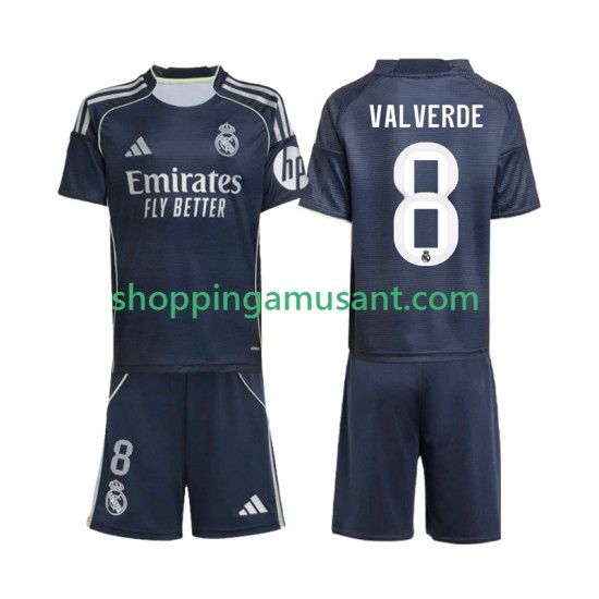 Real Madrid Valverde 8 Enfant Extérieur 2025-2026 Manche Courte Maillot de Foot