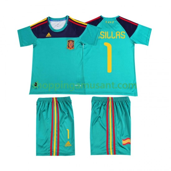 Espagne Casillas 1 Rétro Enfant Domicile 2010 Manche Courte Maillot de Foot