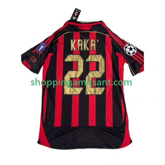 Maillot de Foot AC Milan KAKA 8 2007 Rétro Homme Domicile 2006 Manche Courte