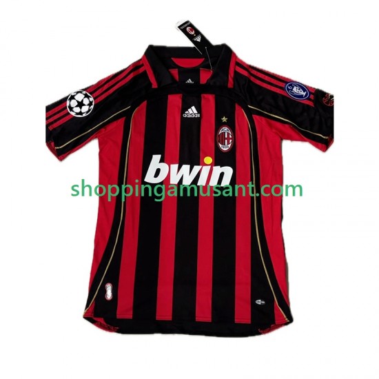 Maillot de Foot AC Milan KAKA 8 2007 Rétro Homme Domicile 2006 Manche Courte
