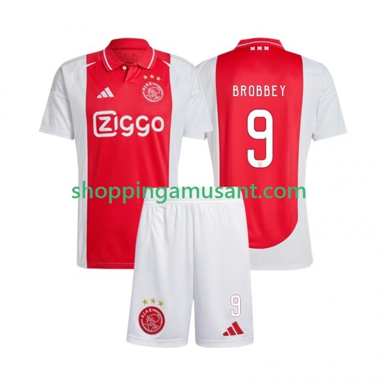 Maillot de Foot Ajax Amsterdam Brian Brobbey 9 Enfant Domicile 2024-2025 Manche Courte