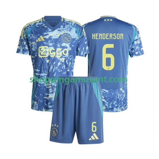 Maillot de Foot Ajax Amsterdam Henderson 6 Enfant Extérieur 2024-2025 Manche Courte