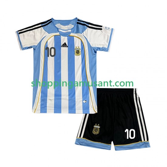 Maillot de Foot Argentine Maradona 10 Rétro Enfant Domicile 2006 Manche Courte
