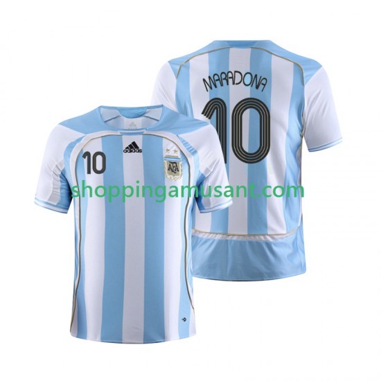 Maillot de Foot Argentine Maradona 10 Rétro Homme Domicile 2006 Manche Courte