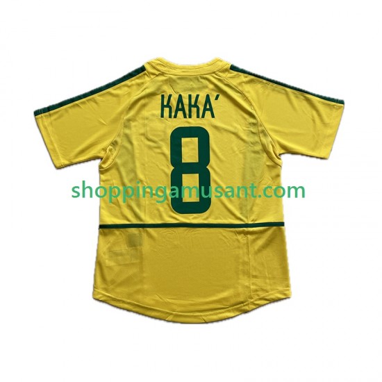 Maillot de Foot Brésil KAKA 8 Rétro Homme Domicile 2002 Manche Courte