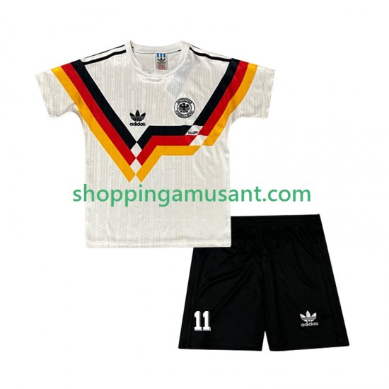 Maillot de Foot Allemagne Klose 11 1990 Rétro Enfant Domicile Manche Courte
