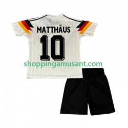 Maillot de Foot Allemagne Matthaus 10 1990 Rétro Enfant Domicile Manche Courte