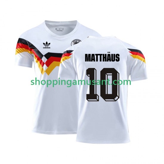 Maillot de Foot Allemagne Matthaus 10 1990 Rétro Homme Domicile Manche Courte