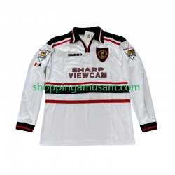 Maillot de Foot Manchester United Beckham 7 Rétro Homme Extérieur 1999 1998 Manche Longue