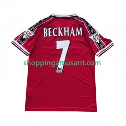 Maillot de Foot Manchester United Beckham 7 Rétro Homme Domicile 1999 1998 Manche Courte