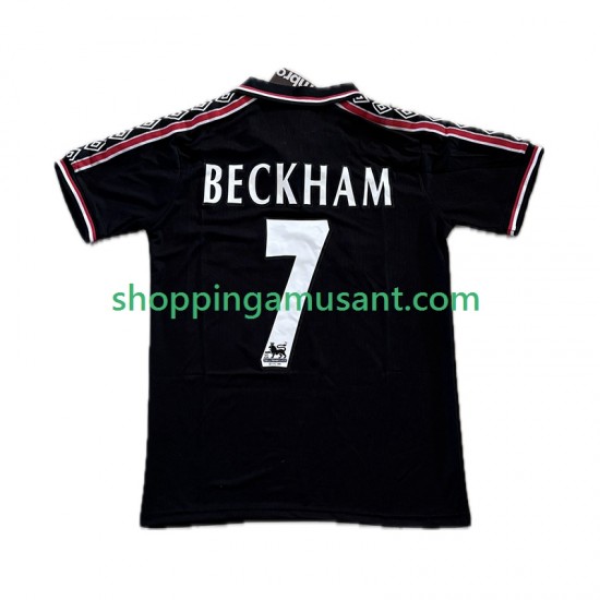 Maillot de Foot Manchester United Beckham 7 Rétro Homme Neutre 1999 1998 Manche Courte