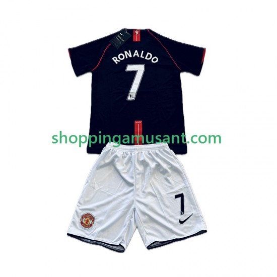 Maillot de Foot Manchester United Cristiano Ronaldo 7 2007 Rétro Enfant Extérieur 2008 Manche Courte