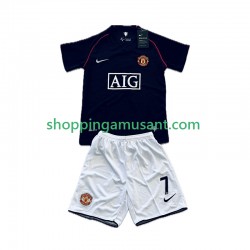 Maillot de Foot Manchester United Cristiano Ronaldo 7 2007 Rétro Enfant Extérieur 2008 Manche Courte