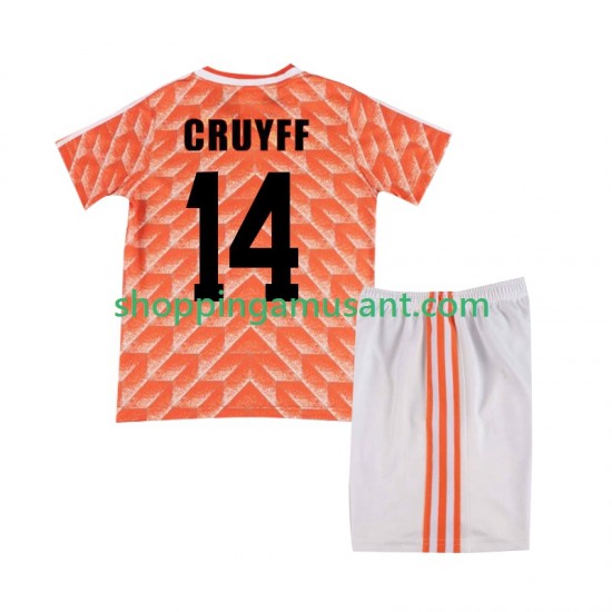 Maillot de Foot Pays-Bas Cruyff 14 1988 Rétro Enfant Domicile Manche Courte