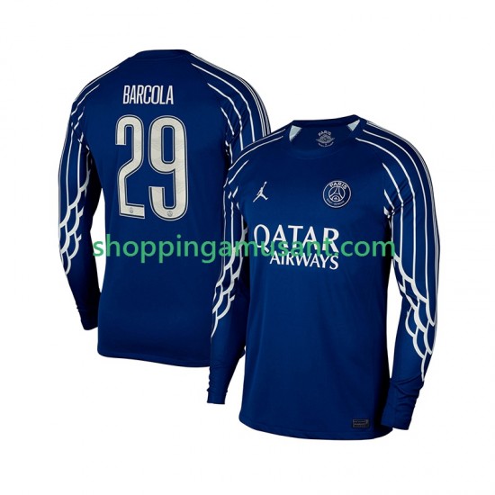 Maillot de Foot Paris Saint-Germain Bradley Barcola 29 Homme 4ème 2024-2025 Manche Longue