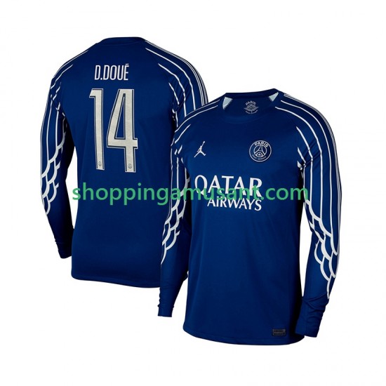 Maillot de Foot Paris Saint-Germain Desire Doue 14 Homme 4ème 2024-2025 Manche Longue