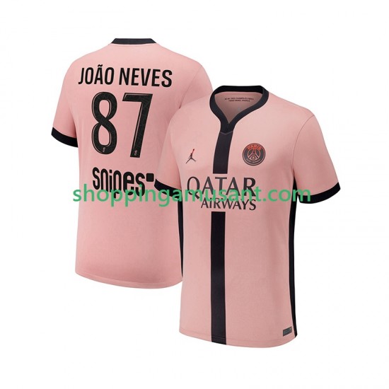 Maillot de Foot Paris Saint-Germain Joao Neves 87 Homme Neutre 2024-2025 Manche Courte