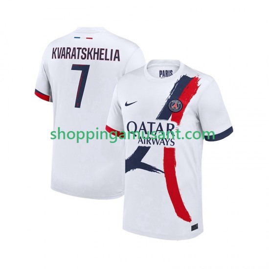 Maillot de Foot Paris Saint-Germain Khvicha Kvaratskhelia 7 Homme Extérieur 2024-2025 Manche Courte