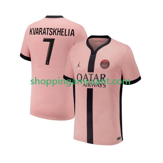 Maillot de Foot Paris Saint-Germain Khvicha Kvaratskhelia 7 Homme Neutre 2024-2025 Manche Courte