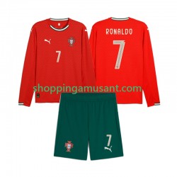 Maillot de Foot Portugal Crstiano Roanldo 7 Enfant Domicile 2025 Manche Longue