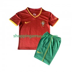 Maillot de Foot Portugal 2000 Rétro Enfant Domicile Manche Courte
