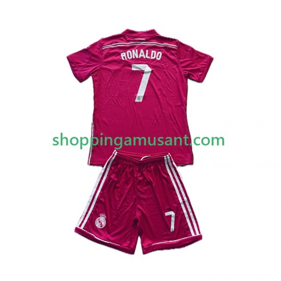 Maillot de Foot Real Madrid Cristiano Ronaldo 7 2014 2015 Rétro Enfant Extérieur Manche Courte