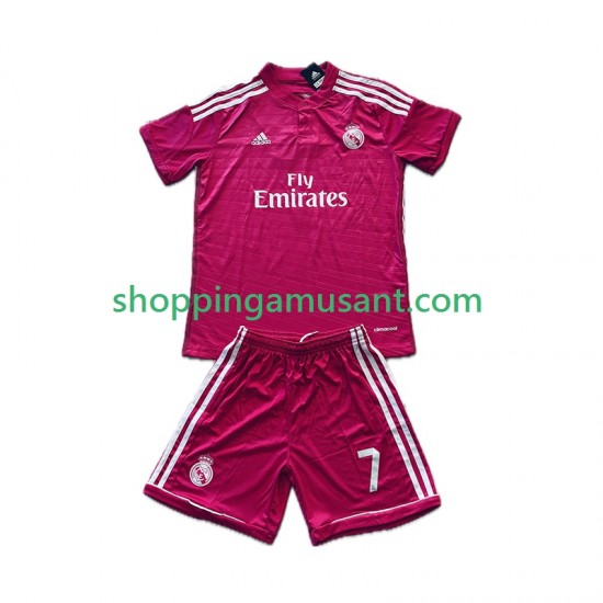 Maillot de Foot Real Madrid Cristiano Ronaldo 7 2014 2015 Rétro Enfant Extérieur Manche Courte
