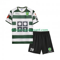 Maillot de Foot Sporting CP Cristiano Ronaldo 28 2001 2003 Rétro Enfant Domicile Manche Courte