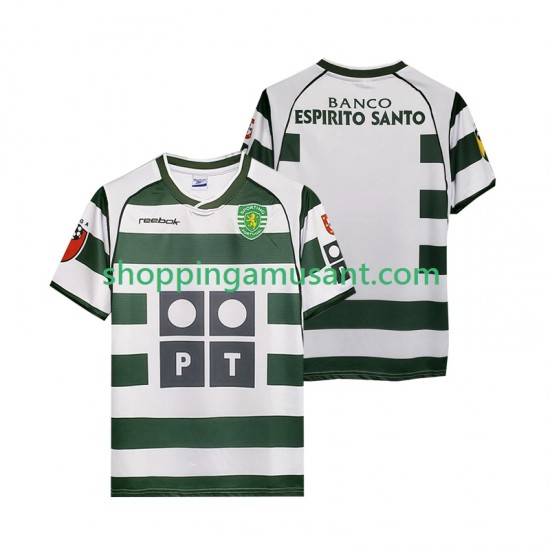 Maillot de Foot Sporting CP 2001 2003 Rétro Homme Domicile Manche Courte