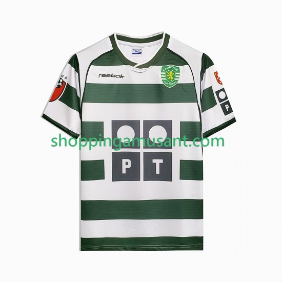 Maillot de Foot Sporting CP 2001 2003 Rétro Homme Domicile Manche Courte