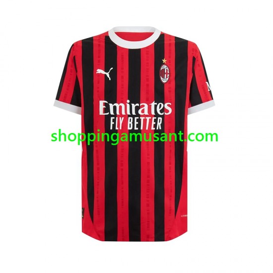 Maillot de Foot AC Milan Homme Domicile 2024-2025 Manche Courte