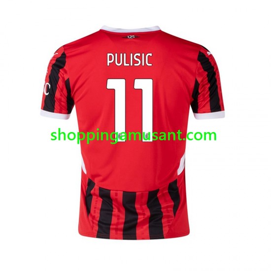 Maillot de Foot AC Milan Pulisic 11 Homme Domicile 2024-2025 Manche Courte